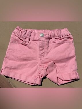 GAP Pink Girls' Cotton Stretch Rolled-Hem Shorts